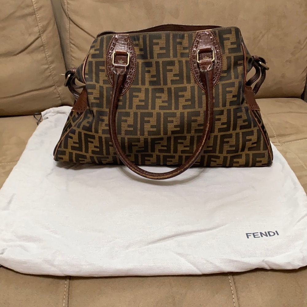 Fendi Zucca Canvas and Leather handbag